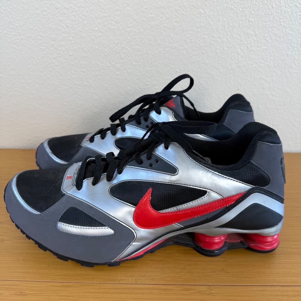 Nike Shox Ride 2 Mens 13 Silver Black Red Metallic 386202-061 Running Shoes